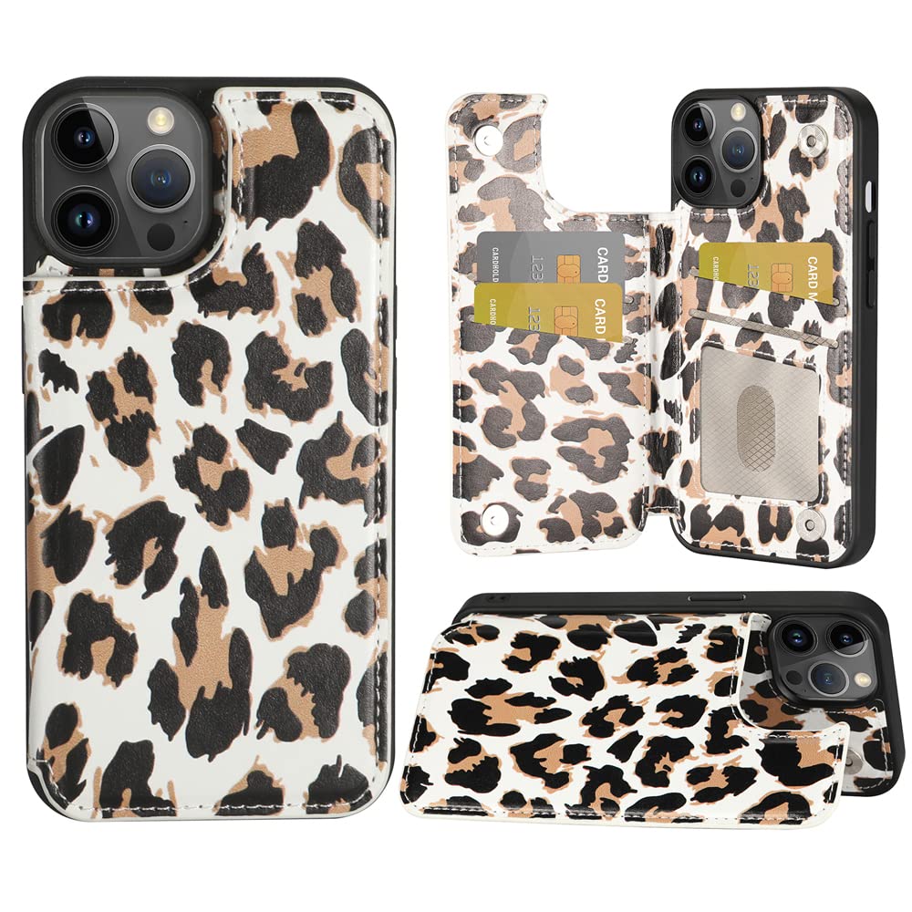 Uluck[5 In 1 For Iphone 14 Pro Max Wallet Case With Card Holder,2 Screen Protector&Camera Lens Protector,Pu Leather Kickstand Ca